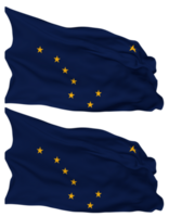 State of Alaska Flag Waves Isolated in Plain and Bump Texture, with Transparent Background, 3D Rendering png