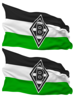 borussia mönchengladbach, borussia mg, bmg bandera olas aislado en llanura y bache textura, con transparente fondo, 3d representación png