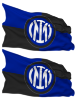 Football Club Internazionale Milano, Inter Milan Flag Waves Isolated in Plain and Bump Texture, with Transparent Background, 3D Rendering png