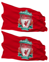 Liverpool Football Club Flag Waves Isolated in Plain and Bump Texture, with Transparent Background, 3D Rendering png