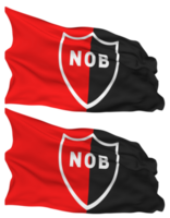 Verein atletico Newells alt Jungs Flagge Wellen isoliert im einfach und stoßen Textur, mit transparent Hintergrund, 3d Rendern png