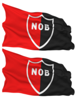 club atletico newells vecchio ragazzi bandiera onde isolato nel pianura e urto struttura, con trasparente sfondo, 3d interpretazione png