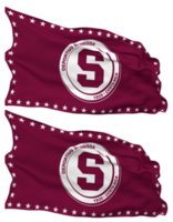 Deportivo Saprissa Flag Waves Isolated in Plain and Bump Texture, with Transparent Background, 3D Rendering png