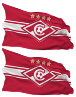 fc Spartak Moskou vlag golven geïsoleerd in duidelijk en buil textuur, met transparant achtergrond, 3d renderen png