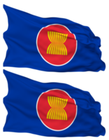 Association of Southeast Asian Nations, ASEAN Flag Waves Isolated in Plain and Bump Texture, with Transparent Background, 3D Rendering png