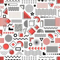 Memphis geometric seamless pattern abstract shapes vector