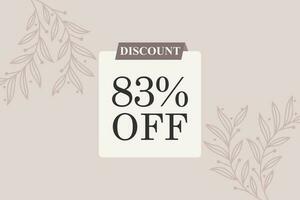 83 percent Sale and discount labels. price off tag icon flat design. vector