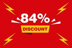 84 percent Sale and discount labels. price off tag icon flat design. vector