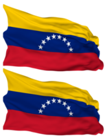 bolivariano república de Venezuela bandera olas aislado en llanura y bache textura, con transparente fondo, 3d representación png