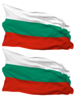 Bulgaria Flag Waves Isolated in Plain and Bump Texture, with Transparent Background, 3D Rendering png