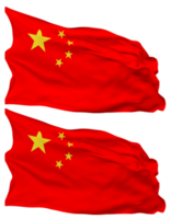 Chine drapeau vagues isolé dans plaine et bosse texture, avec transparent arrière-plan, 3d le rendu png