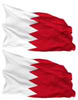 Bahrain Flag Waves Isolated in Plain and Bump Texture, with Transparent Background, 3D Rendering png