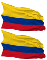 Colombia Flag Waves Isolated in Plain and Bump Texture, with Transparent Background, 3D Rendering png