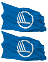 Nordic Council Flag Waves Isolated in Plain and Bump Texture, with Transparent Background, 3D Rendering png