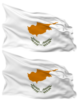 Chipre bandera olas aislado en llanura y bache textura, con transparente fondo, 3d representación png