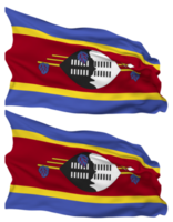 eswatini Flagge Wellen isoliert im einfach und stoßen Textur, mit transparent Hintergrund, 3d Rendern png