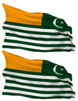 Azad Jammu and Kashmir, AJK Flag Waves Isolated in Plain and Bump Texture, with Transparent Background, 3D Rendering png