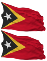 este Timor bandera olas aislado en llanura y bache textura, con transparente fondo, 3d representación png