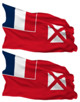 wallis och futuna flagga vågor isolerat i enkel och stöta textur, med transparent bakgrund, 3d tolkning png