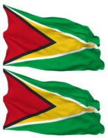 guyana flagga vågor isolerat i enkel och stöta textur, med transparent bakgrund, 3d tolkning png