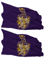 Kolkata Knight Riders, KKR Flag Waves Isolated in Plain and Bump Texture, with Transparent Background, 3D Rendering png