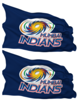 Mumbai Indians, MI Flag Waves Isolated in Plain and Bump Texture, with Transparent Background, 3D Rendering png