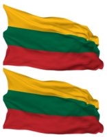 Lithuania Flag Waves Isolated in Plain and Bump Texture, with Transparent Background, 3D Rendering png