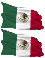 mexico flagga vågor isolerat i enkel och stöta textur, med transparent bakgrund, 3d tolkning png