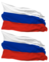 Rusia bandera olas aislado en llanura y bache textura, con transparente fondo, 3d representación png