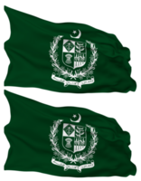 Zustand Emblem von Pakistan, Mantel von Waffen Flagge Wellen isoliert im einfach und stoßen Textur, mit transparent Hintergrund, 3d Rendern png