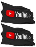 Youtube bandiera onde isolato nel pianura e urto struttura, con trasparente sfondo, 3d interpretazione png