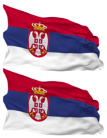 Serbien Flagge Wellen isoliert im einfach und stoßen Textur, mit transparent Hintergrund, 3d Rendern png