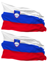 Slovenia Flag Waves Isolated in Plain and Bump Texture, with Transparent Background, 3D Rendering png