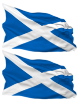 Schottland Flagge Wellen isoliert im einfach und stoßen Textur, mit transparent Hintergrund, 3d Rendern png