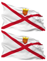 Bailiwick of Jersey Flag Waves Isolated in Plain and Bump Texture, with Transparent Background, 3D Rendering png