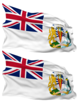 British Antarctic Territory Flag Waves Isolated in Plain and Bump Texture, with Transparent Background, 3D Rendering png