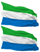 Sierra Leone Flag Waves Isolated in Plain and Bump Texture, with Transparent Background, 3D Rendering png