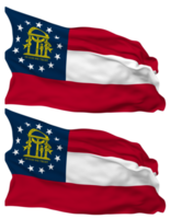 State of Georgia Flag Waves Isolated in Plain and Bump Texture, with Transparent Background, 3D Rendering png