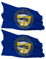 Zustand von Nebraska Flagge Wellen isoliert im einfach und stoßen Textur, mit transparent Hintergrund, 3d Rendern png