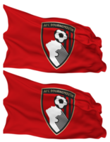 afc bournemouth, boscombe Atlético futebol clube bandeira ondas isolado dentro avião e colisão textura, com transparente fundo, 3d Renderização png