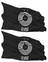 Al Sadd Sports Club Flag Waves Isolated in Plain and Bump Texture, with Transparent Background, 3D Rendering png