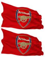 pi arsenal drapeau vagues isolé dans plaine et bosse texture, avec transparent arrière-plan, 3d le rendu png