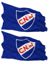 Club Nacional de Football Flag Waves Isolated in Plain and Bump Texture, with Transparent Background, 3D Rendering png