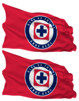 Club de Futbol Cruz Azul Flag Waves Isolated in Plain and Bump Texture, with Transparent Background, 3D Rendering png