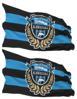 Kawasaki Frontale Football Club Flag Waves Isolated in Plain and Bump Texture, with Transparent Background, 3D Rendering png