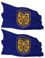 jiangsu fútbol americano club bandera olas aislado en llanura y bache textura, con transparente fondo, 3d representación png