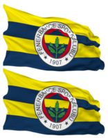 Fenerbahce Spor Kulubu Flag Waves Isolated in Plain and Bump Texture, with Transparent Background, 3D Rendering png