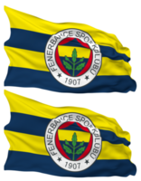 Fenerbahce espor Kulubu bandeira ondas isolado dentro avião e colisão textura, com transparente fundo, 3d Renderização png