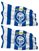 Helsingin Jalkapalloklubi, HJK Helsinki Flag Waves Isolated in Plain and Bump Texture, with Transparent Background, 3D Rendering png