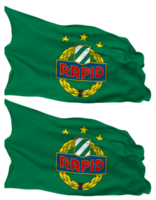 club deportivo rápido Viena, sk rápido Viena bandera olas aislado en llanura y bache textura, con transparente fondo, 3d representación png